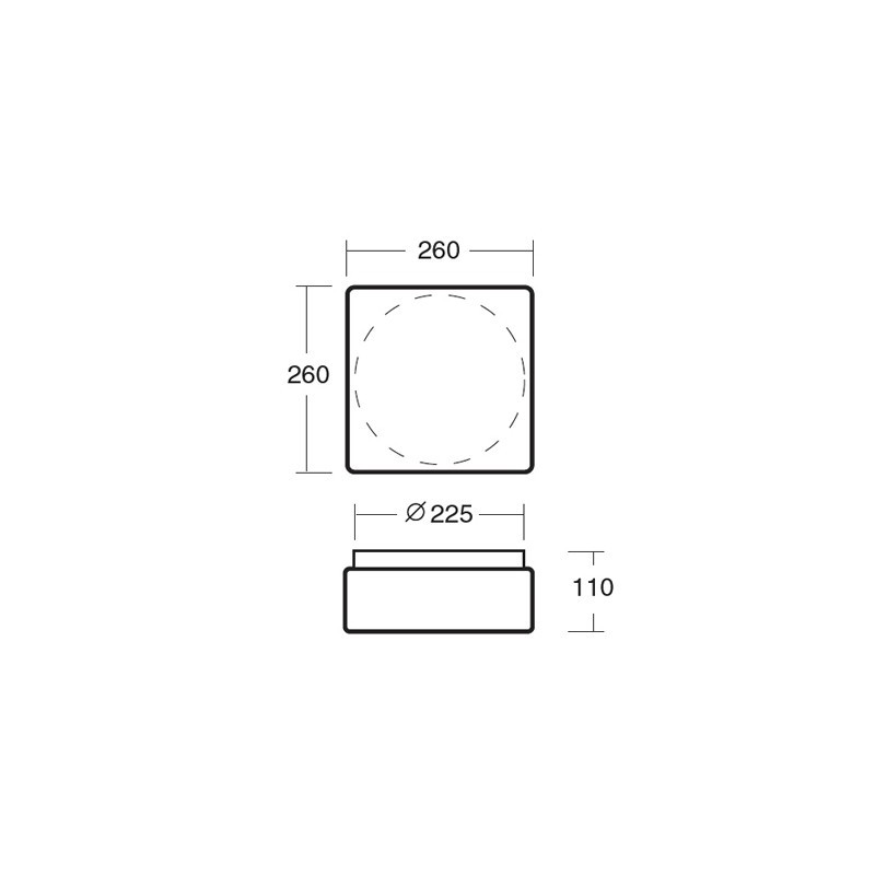 Lina 2 luminaire 260x260mm