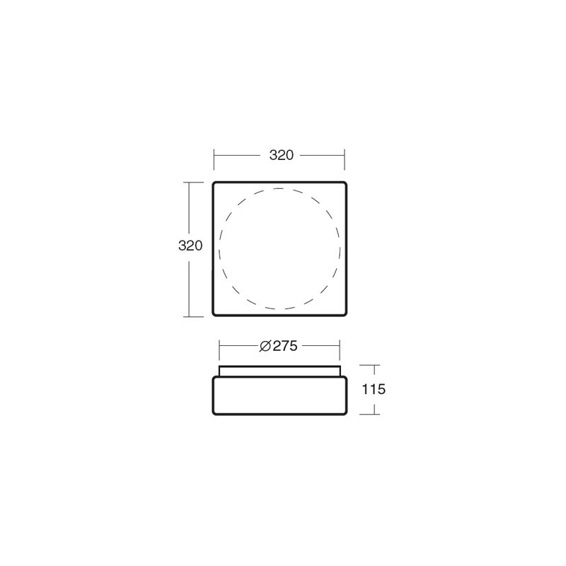 Lina 3 luminaire 320x320mm