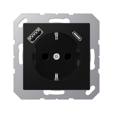 A Series outlet USB A+C matt graphite black