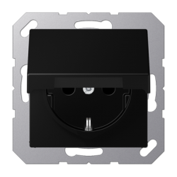 A seeria kaanega pistikupesa matt grafiit must