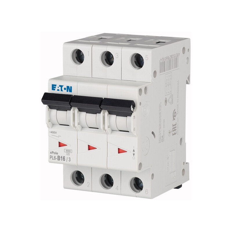 PL6 3-Phase Miniature Circuit Breaker Characteristic: D 6kA