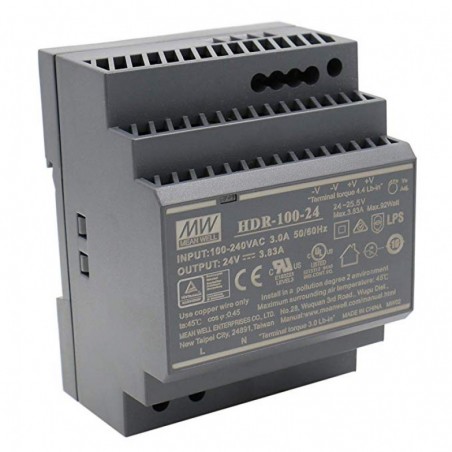 HDR-100 power supply DIN rail