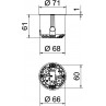 HG61 HW cavity wall accessory socket HG Ø68mm H61mm HG61 HW cavity wall accessory socket HG Ø68mm H61mm