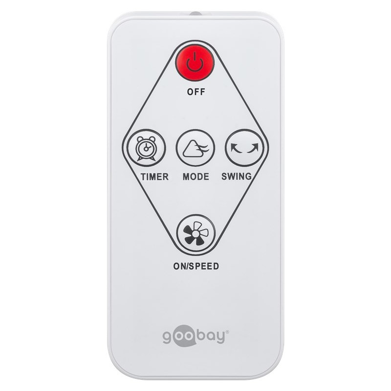 Põrandaventilaator 16" puldiga, taimeriga valge