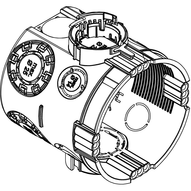 UG 66 Süvistatav seadmetoos SÜGAV Ø60mm H66mm MUST