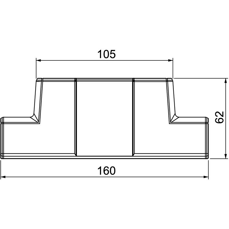 GK-TR53100RW, T-ühendus Rapid 45-2-le 160x62x56 VALGE