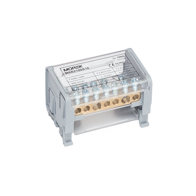 Hargnemisplokk 100A, 2P,2x25 mm² + 5x6mm² MOBLOCK