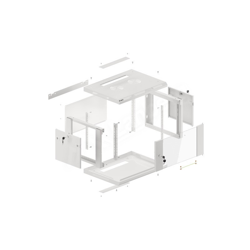 Seinakapp 19" 6U 600x450mm klaasuks