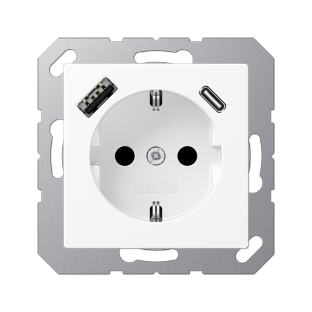 A Series outlet USB A+C matt white