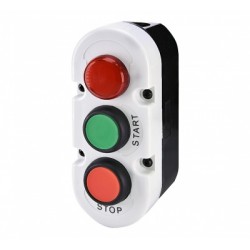 START-STOP- 240V PUN. TULI nuppude kompl. karbis NO/NC IP65