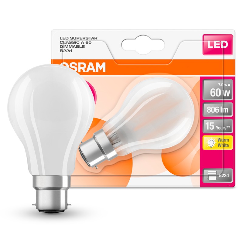 LEDBulb A60 B22d sokliga