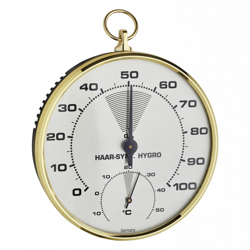 Termo-hügromeeter analoog kuldne riputatav 45.2007
