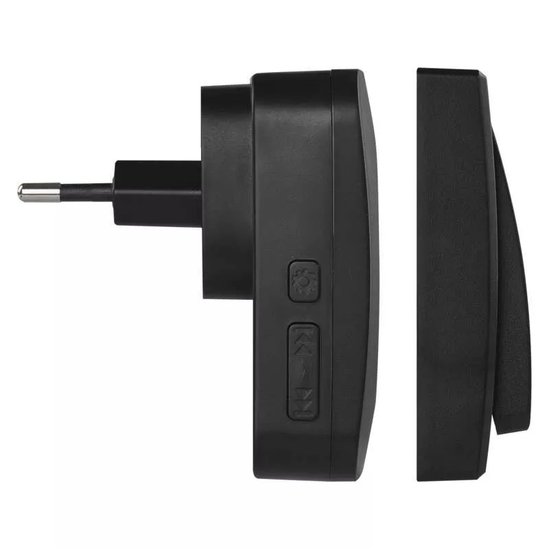 Juhtmevaba uksekell pistikupessa must