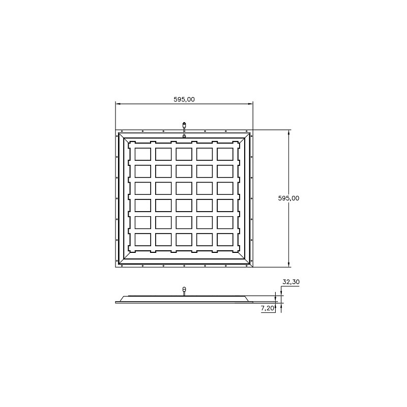 DPL098 Backlit luminaire 60x60cm