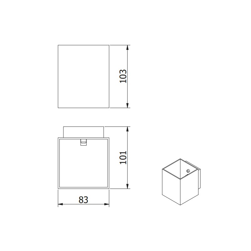 CAMPIONE II SQ G9 230V IP20 wall luminaire