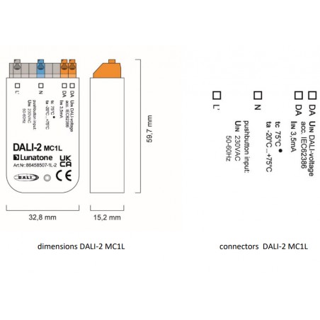 DALI2 MC1L control module back-box with PS 50mA