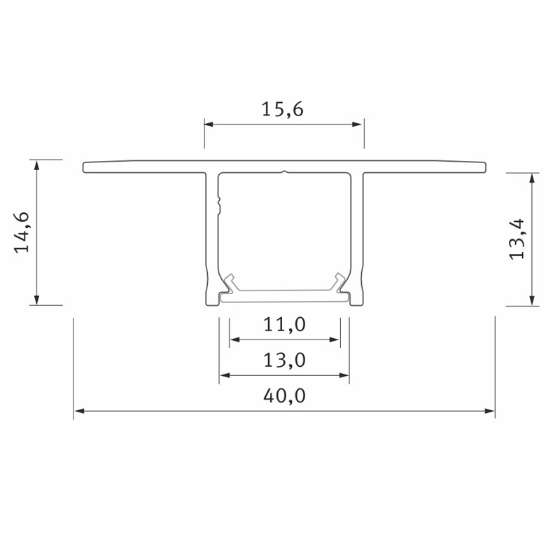 Profile FALCO flush mounted led profile