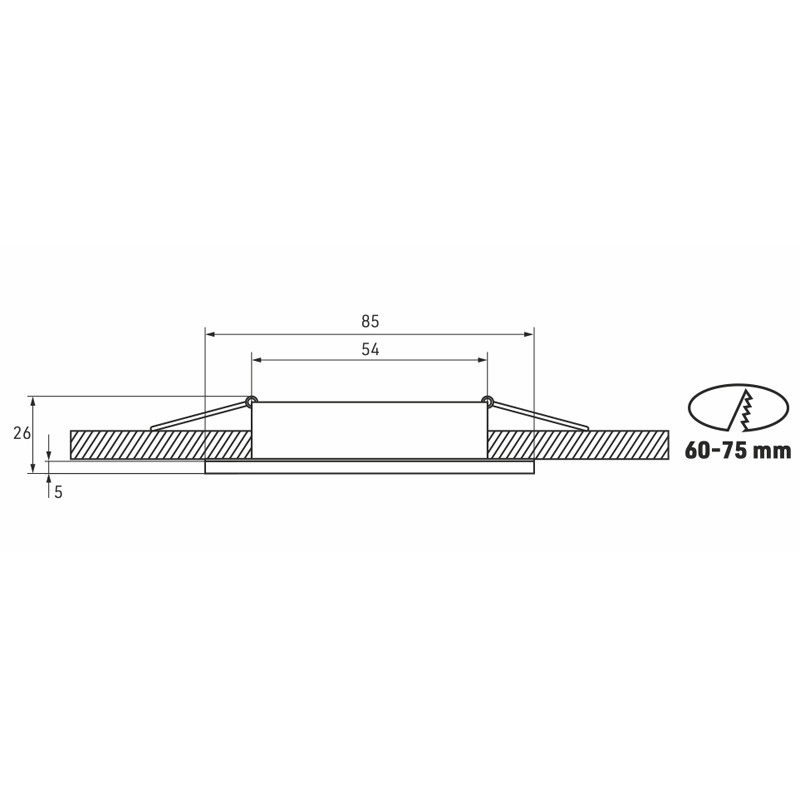 BONA square IP44 Ø60 85x85mm