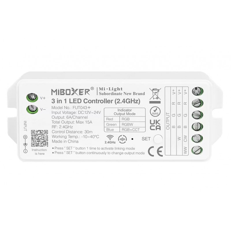 FUT043+ Led controller 12-24V 15A RGB/RGBW/RGBCC