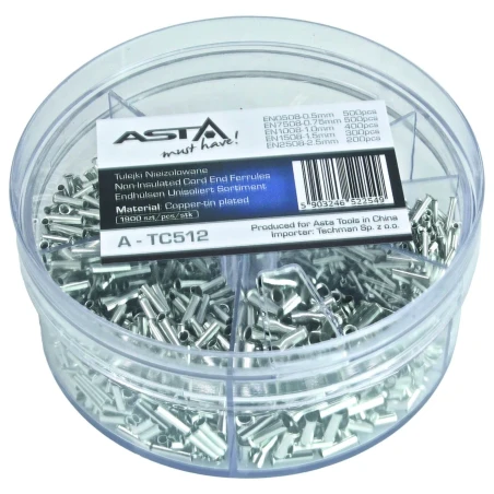 Otsahülsside komplekt isoleerimata 0,5-2,5mm2 1900 osa ASTA