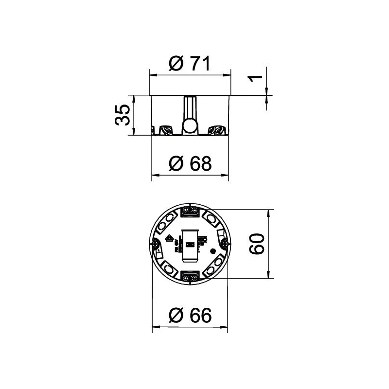HG35 HW cavity wall accessory socket HG Ø68mm H35mm