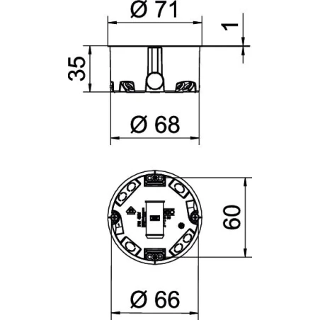 HG35 HW cavity wall accessory socket HG Ø68mm H35mm