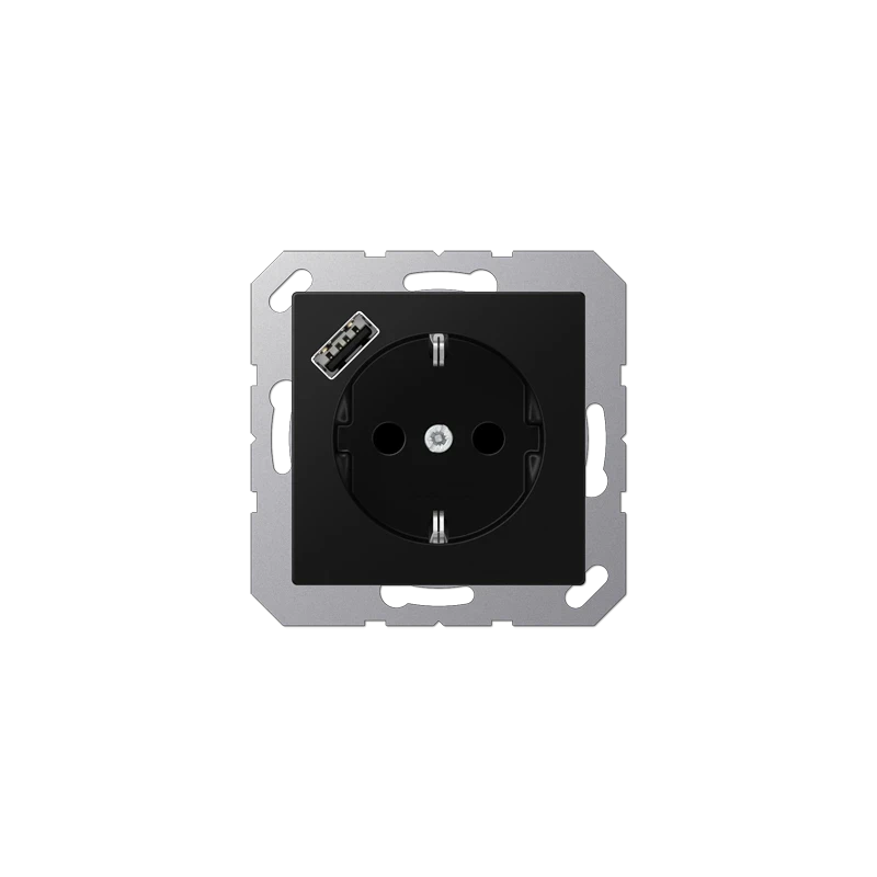 A1520-18ASWM A Series Outlet + USB A Matt Graphite Black