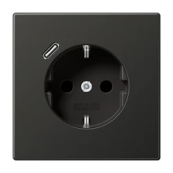 LS990 SCHUKO® socket with USB C charger Anthracite