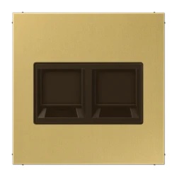 ME1969-2WEC 2-gang Centre plate keystone Classic brass