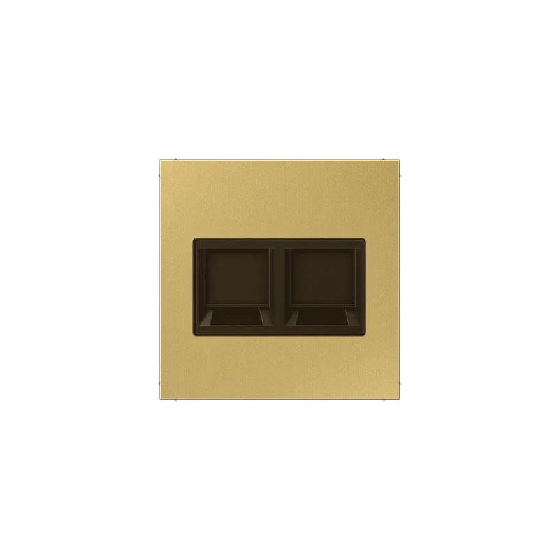 ME1969-2WEC 2-gang Centre plate keystone Classic brass