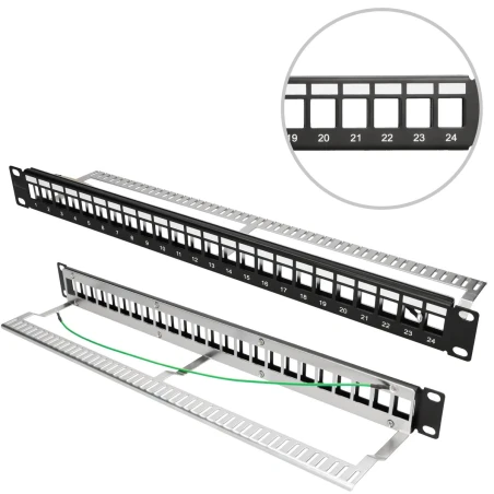 Patchpaneel 19" 24p tühi varjega