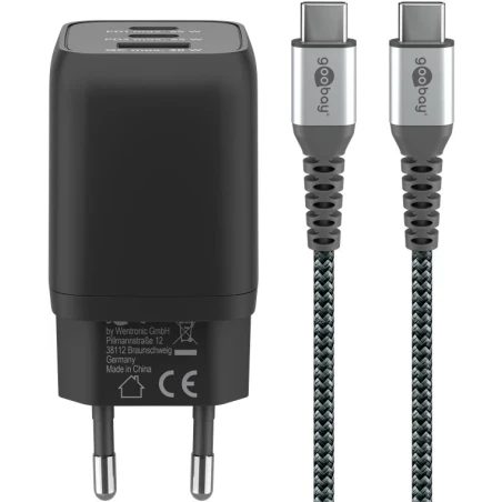 2X USB C + 1x USB A laadija + UCB C kaabel 1m 240V 65W