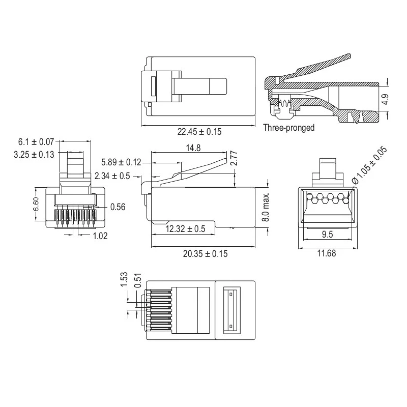 Arvutipistik plankkaablile cat6