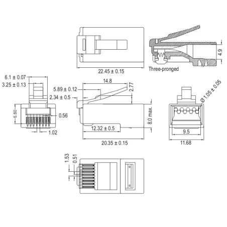 Arvutipistik plankkaablile cat6