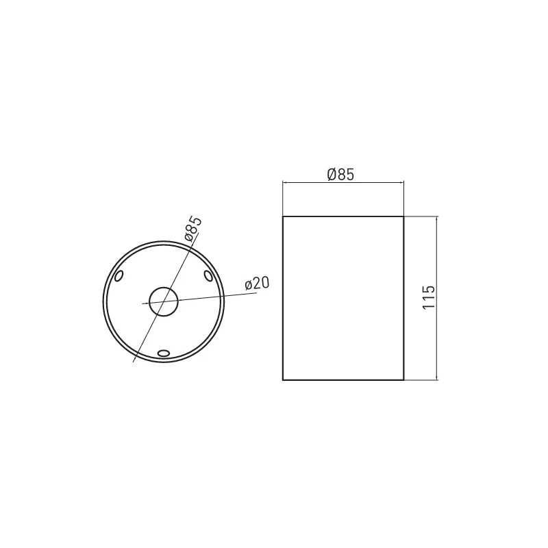 SENSA AQUA GU10 IP54 valgusti pinnale Ø85mm h115mm