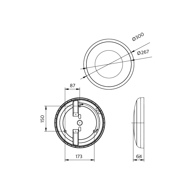 WL070V G2 LED MDU Luminaire with HF sensor IP65 Ø300mm 1800lm