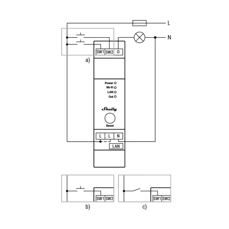 Dimmer 1PM PRO 200W LAN WiFi BT Shelly