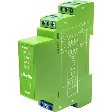 Dimmer 2PM PRO 2x200W LAN WiFi BT Shelly Dimmer 2PM PRO 2x200W LAN WiFi BT Shelly