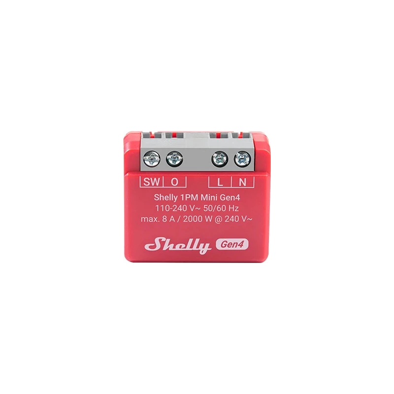 Shelly 1PM Mini Gen4 Relee/võimsusmõõtja 8A WiFi BT Zigbee Matter