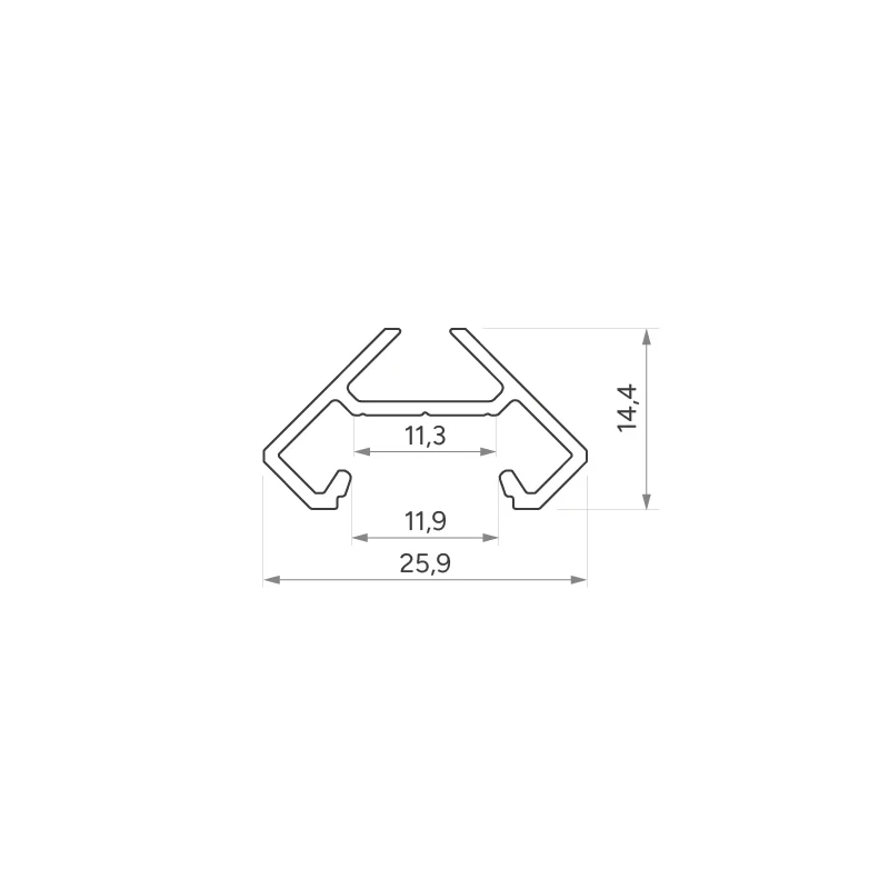 Profile AJAR 25,9x14,4mm corner