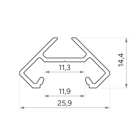 Profile AJAR 25,9x14,4mm corner Profile AJAR 25,9x14,4mm corner