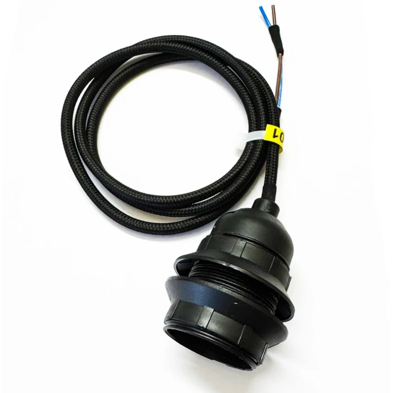 E27 Textile cord black