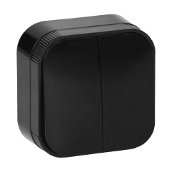 2-ne lüliti pinnale must IP20