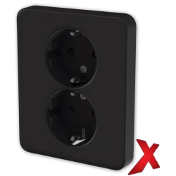 2-ne pistikupesa maandusega must nurga adapterkarbile