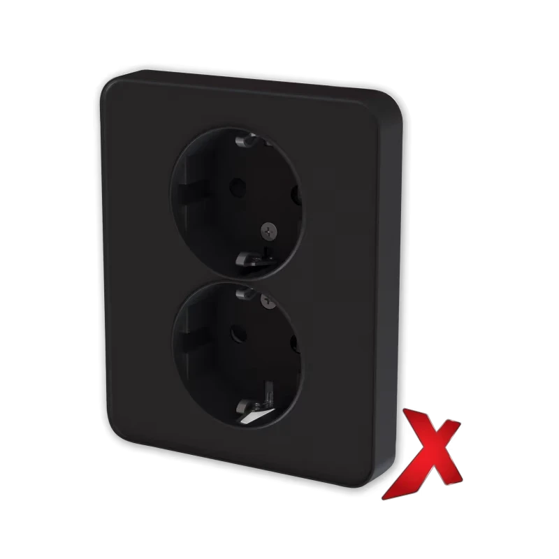 2-ne pistikupesa maandusega must nurga adapterkarbile