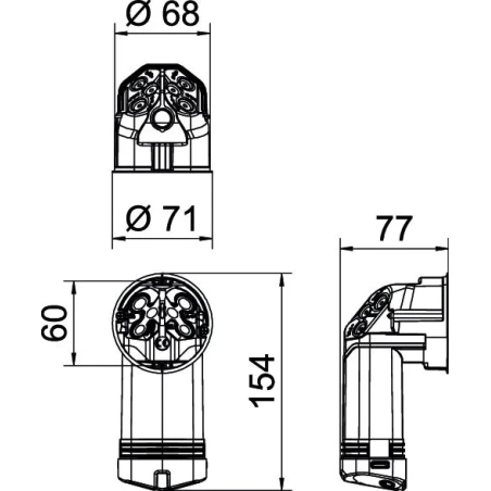 HE 74-L HW õõnesseina-elektroonikatoos 74