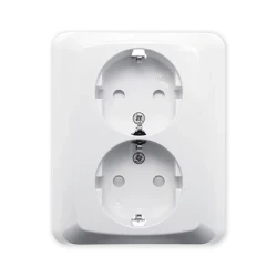 2-ne pistikupesa maandusega süvistatav valge