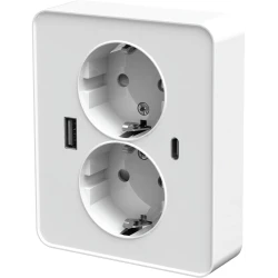 2-ne pistikupesa maandusega süvistatav + 1x USB A + 1x USB C