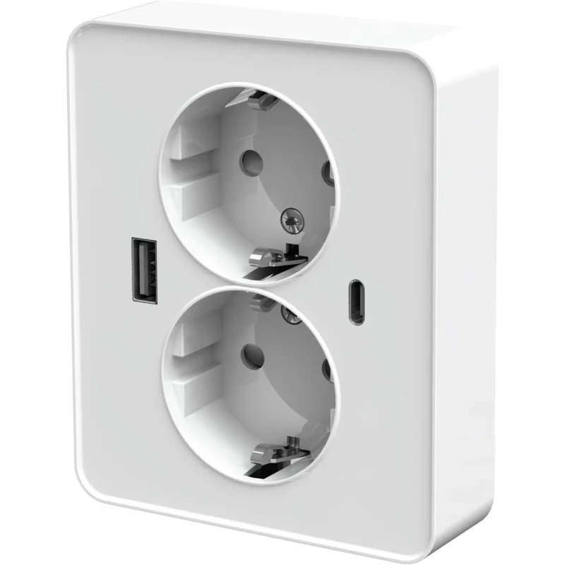 2-ne pistikupesa maandusega süvistatav + 1x USB A + 1x USB C