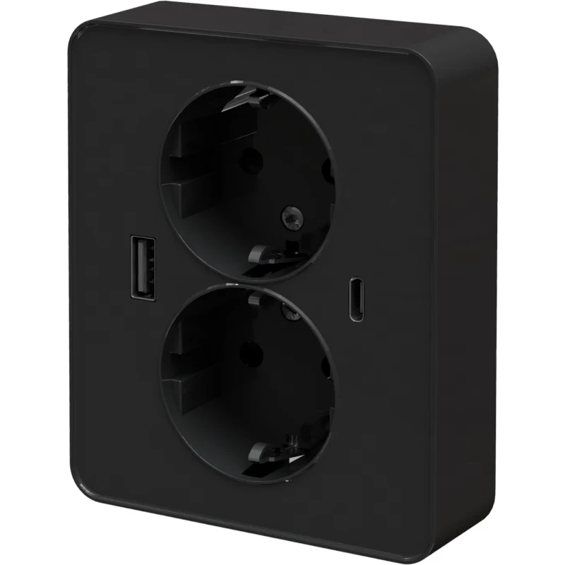 2-ne pistikupesa maandusega süvistatav + 1x USB A + 1x USB C